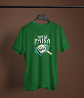 Nusta Paisa Unisex Bottle Green Round Neck T-Shirt | Desi Graphic